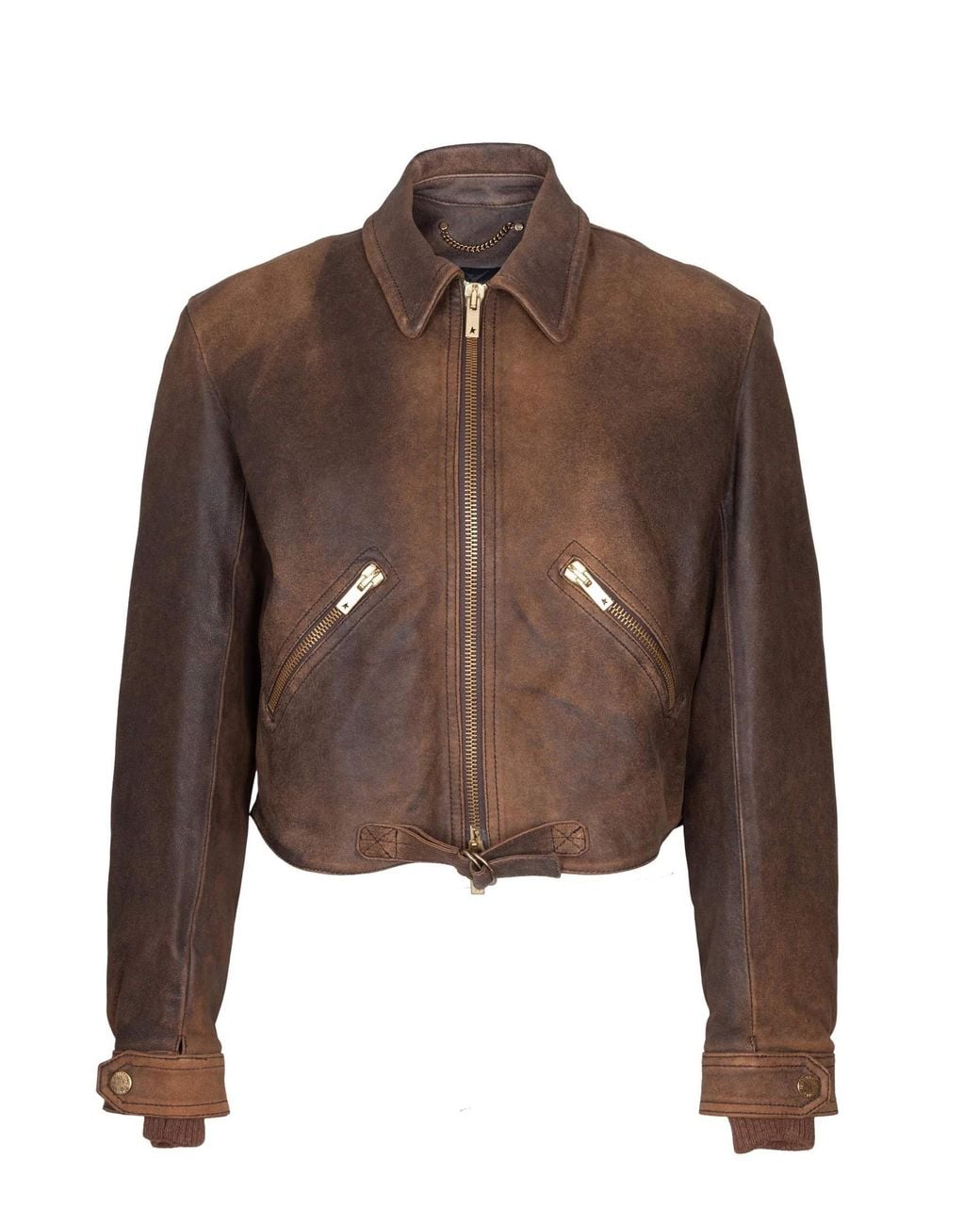 Golden Goose Deluxe Brand Brown Leather Jacket