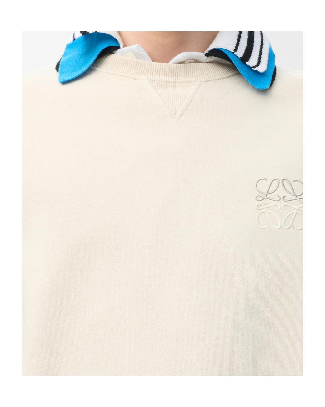 Loewe White Anagram Crew Neck Sweatshirt for men