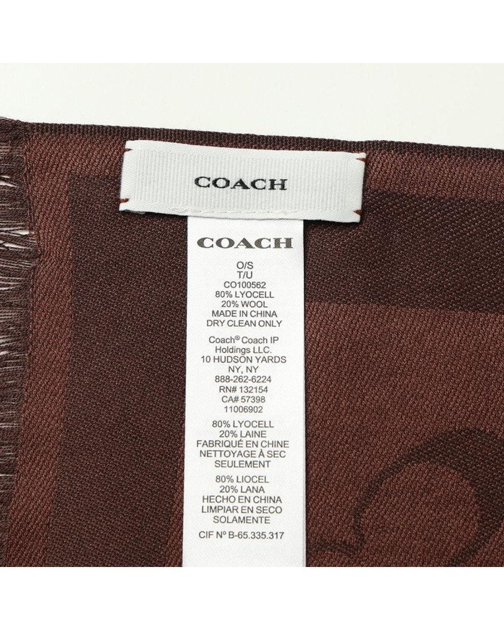 COACH Brown Tasseled Scarf