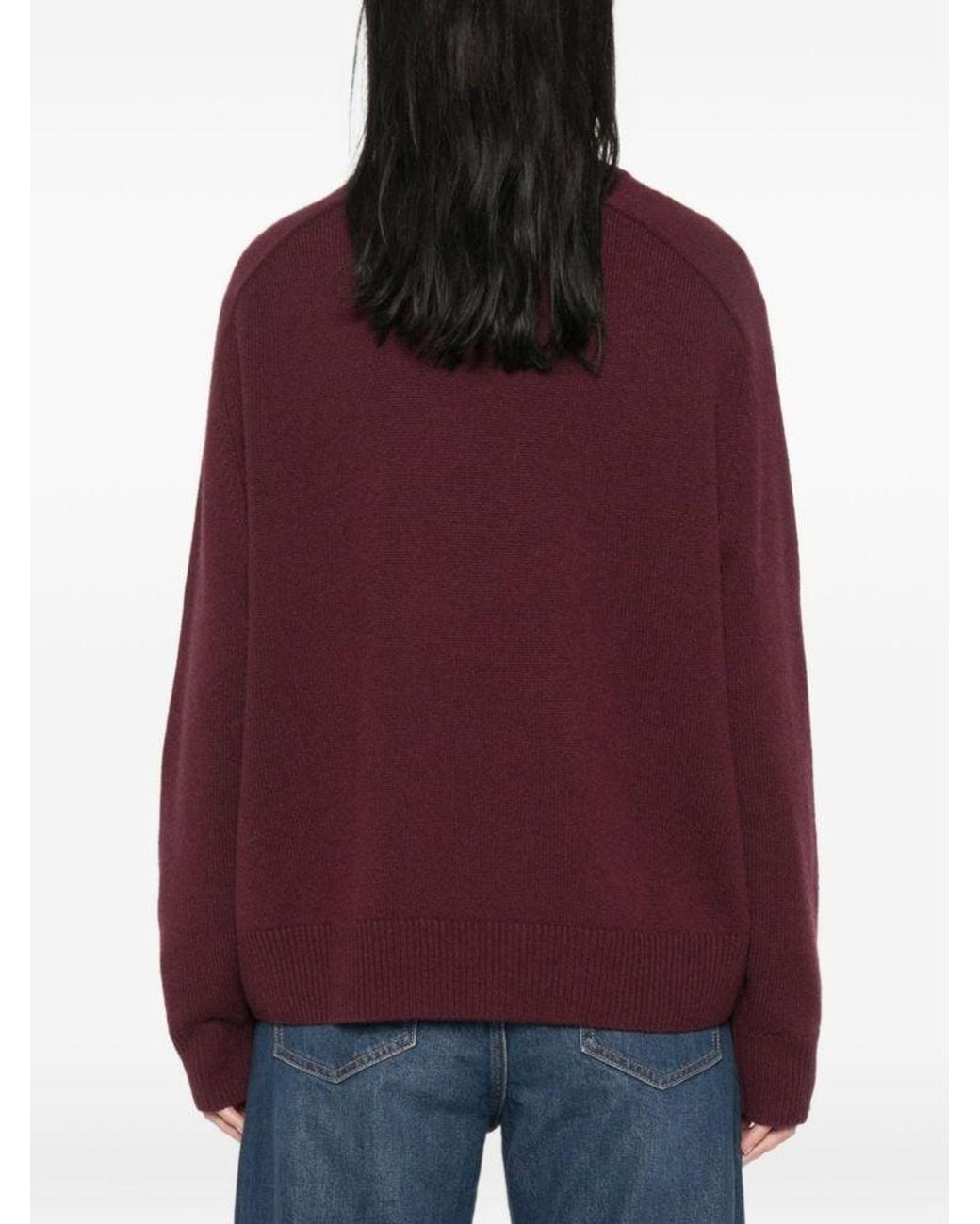 Soft Goat Red Long-Sleeve Knitted Pullover