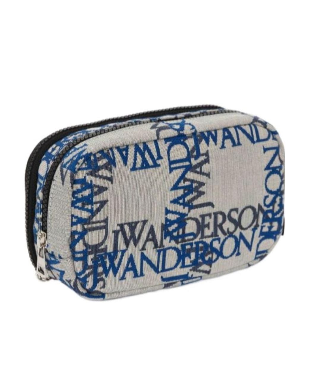 J.W. Anderson Blue Jw Anderson Double Zipped Logo-Jacquard Pouch for men