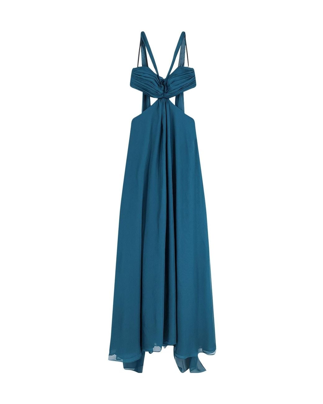 retroféte Blue Retrofete Cut-Out Draped Maxi Dress