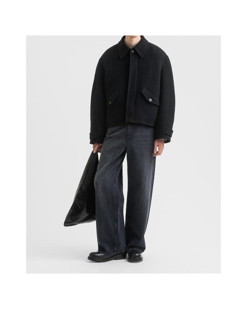 Séfr Black Séfr Relaxed Wool Jacket for men