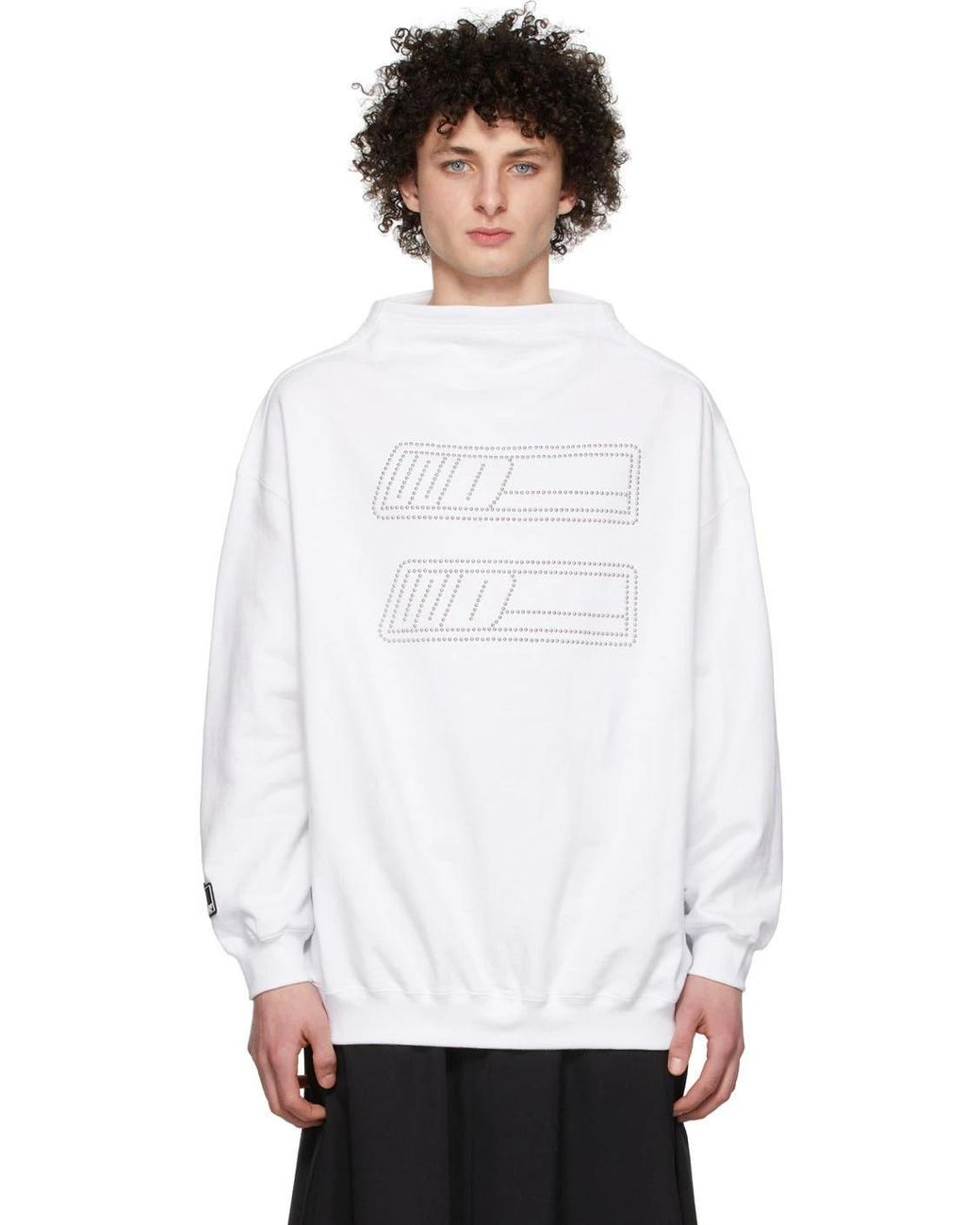 we11done White Logo Pattern Pullover for men