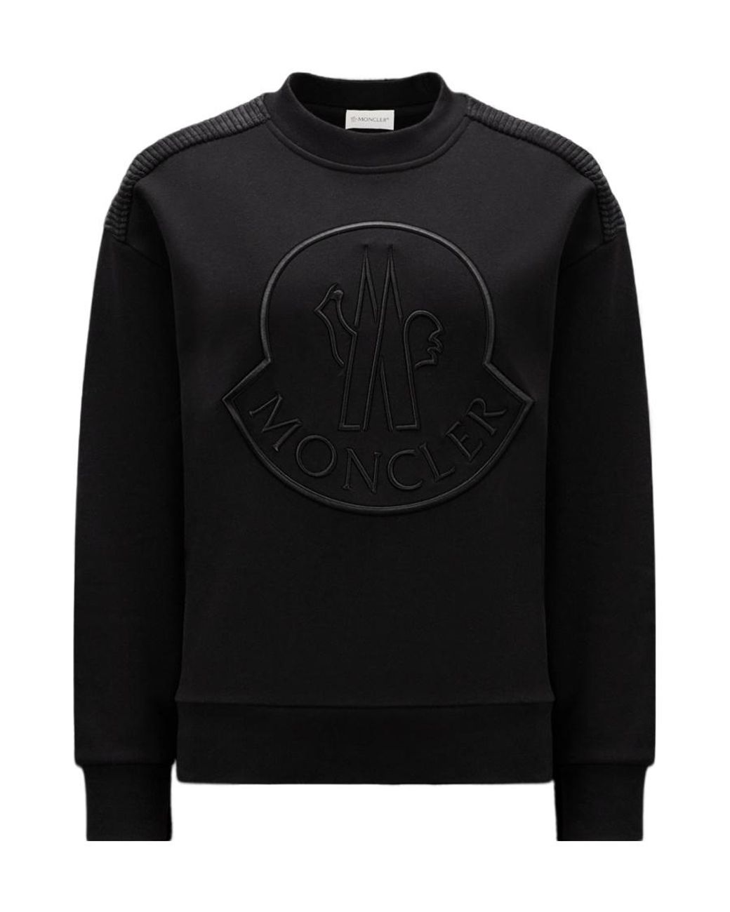 Moncler Black Logo Embroidered Crewneck Sweatshirt