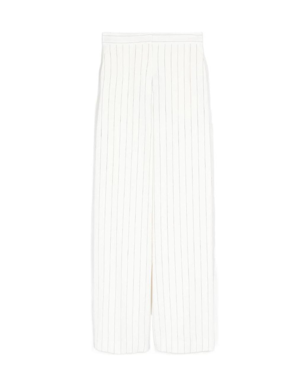 Max Mara White High-Waisted Wide-Leg Trousers