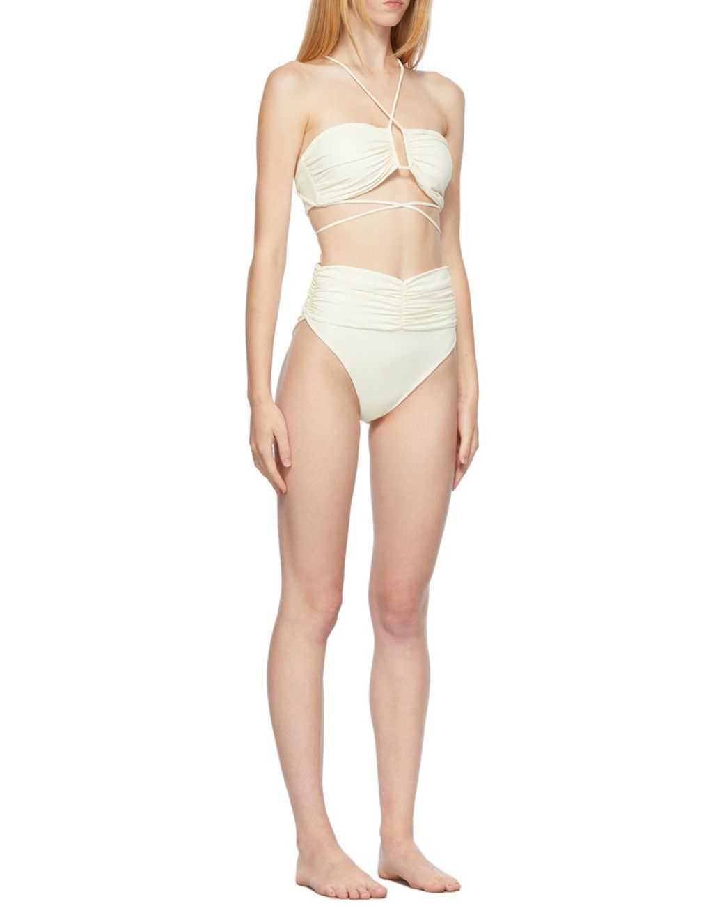 Magda Butrym White Crisscross Bandeau Top