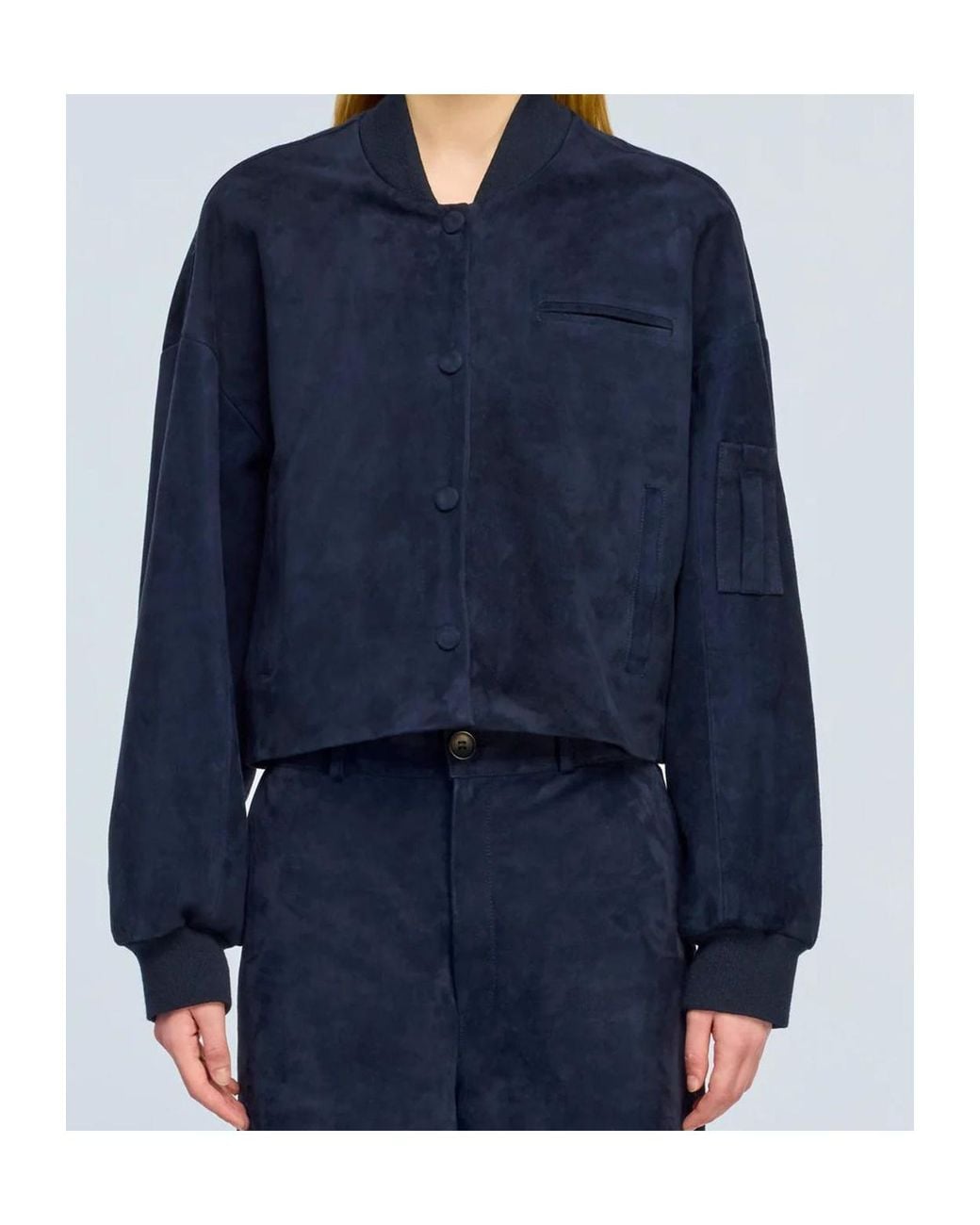 Semicouture Blue Casual Leather Jacket