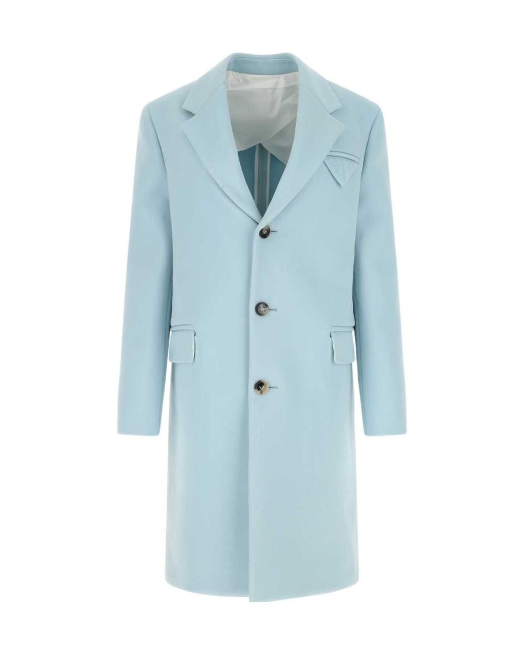 Bottega Veneta Blue Single-Breasted Buttoned Coat