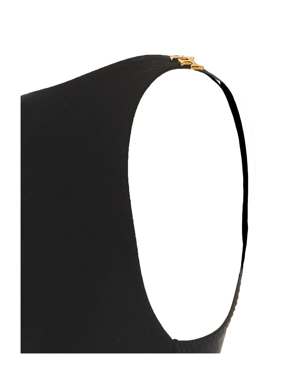Elisabetta Franchi Black Logo-Plaque Sleeveless Bodysuit