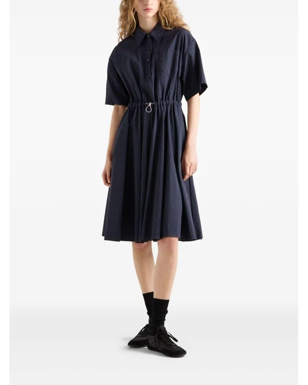 Prada Blue Short Sleeves Dress