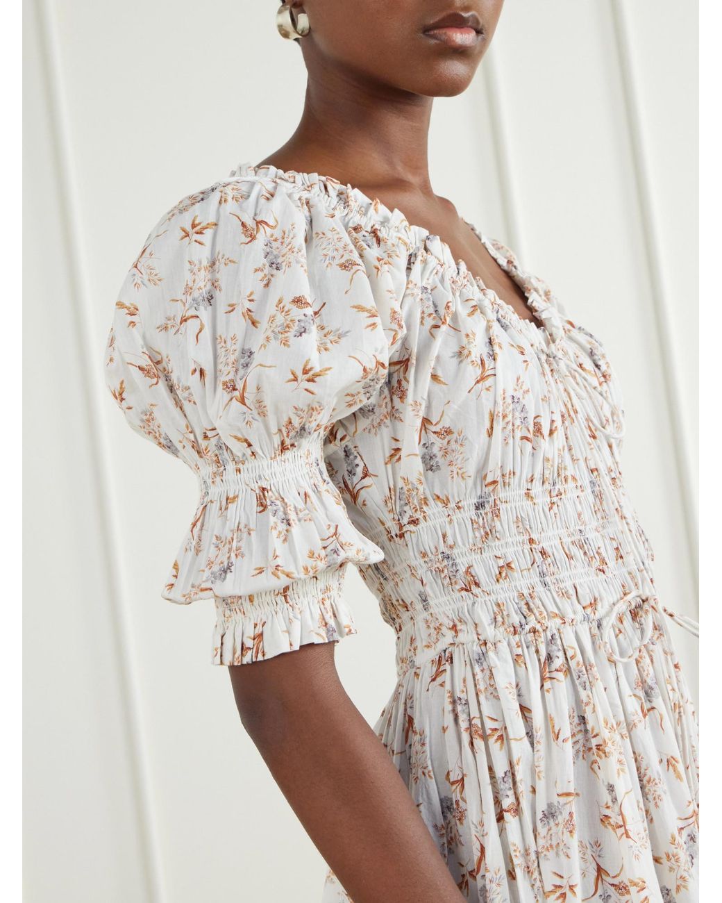 Doen White Flowing Floral Maxi Dress