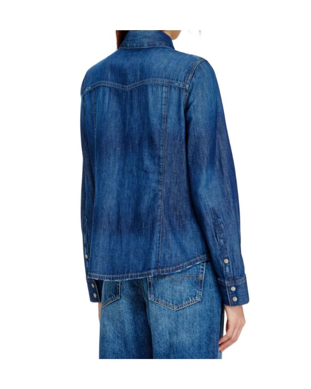 DIESEL Blue De-Waves Western Denim Shirt