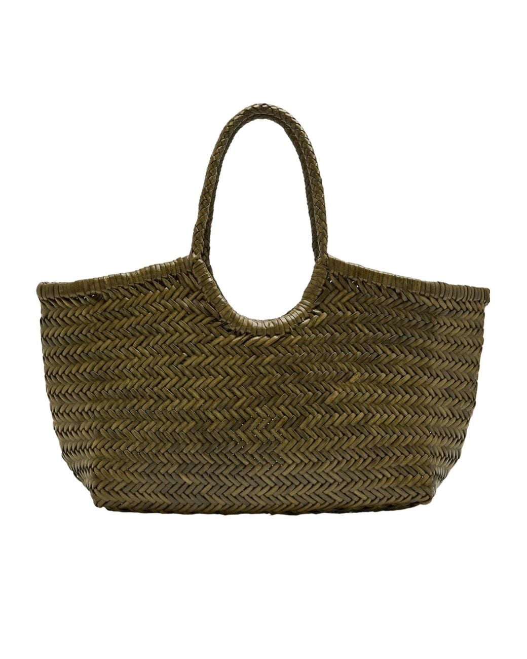 Dragon Diffusion Green Human-Pattern Woven Tote Bag