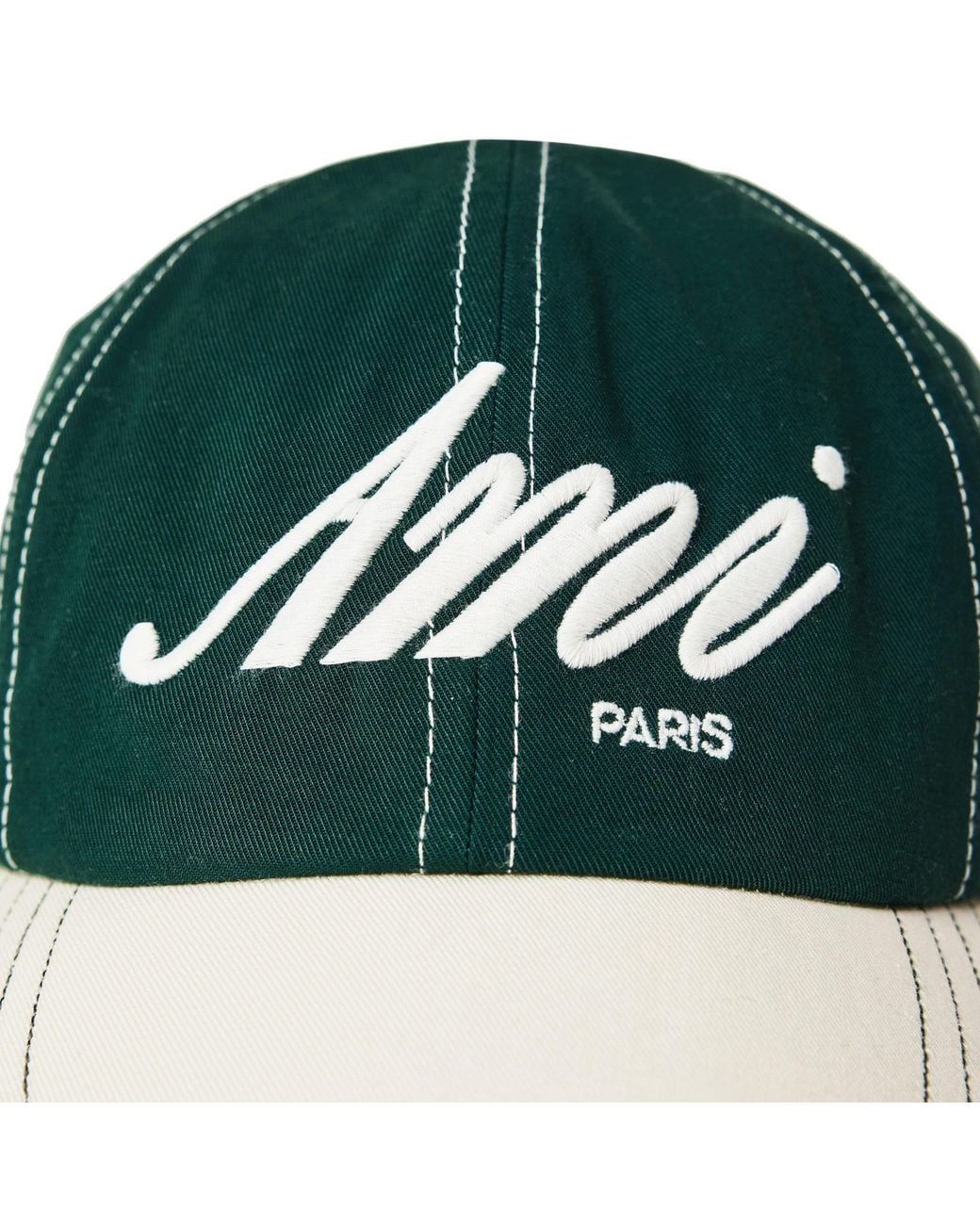 AMI Green Colorblock Baseball Cap for men