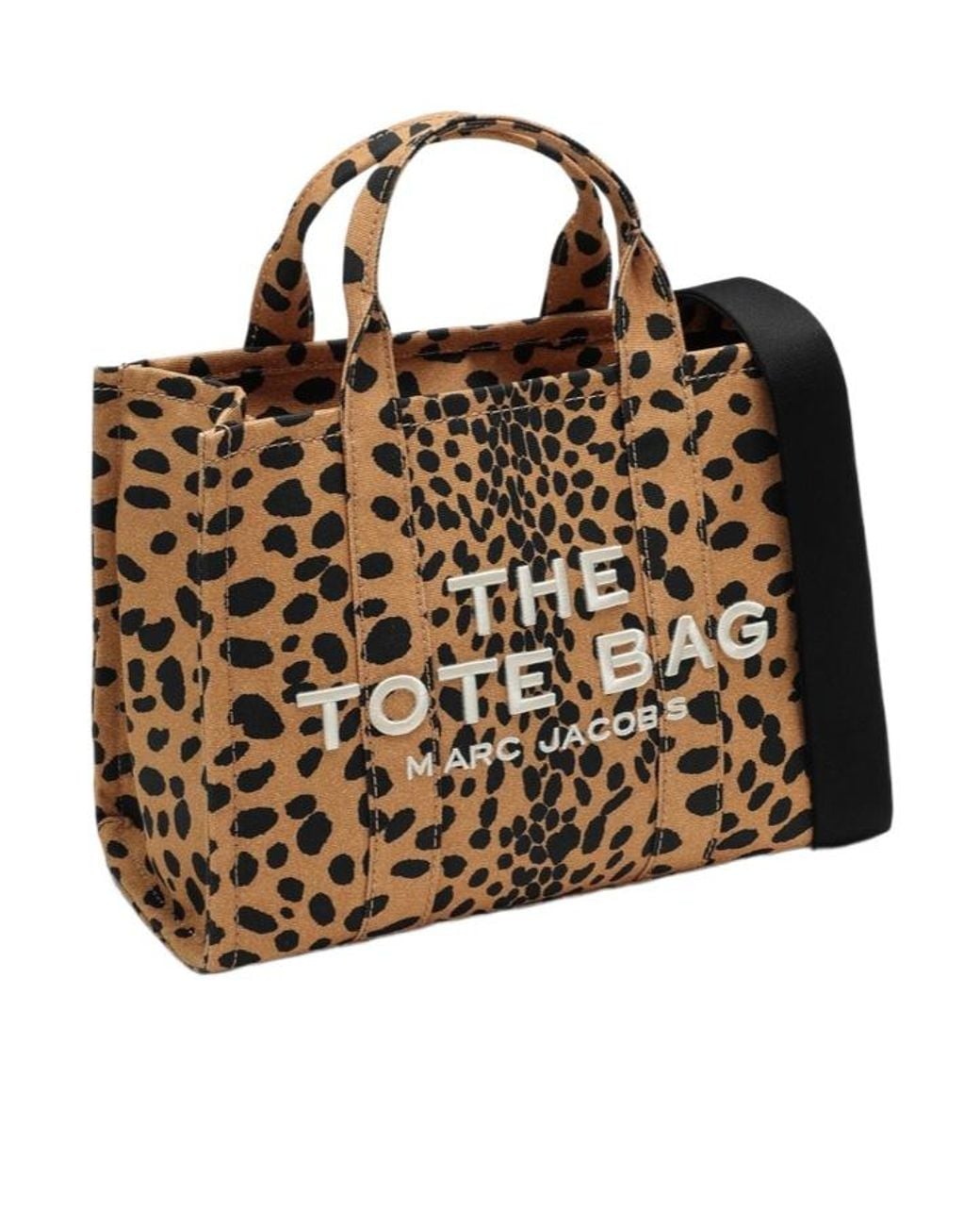 Marc Jacobs Brown The Cheetah Logo Embroidered Medium Tote Bag