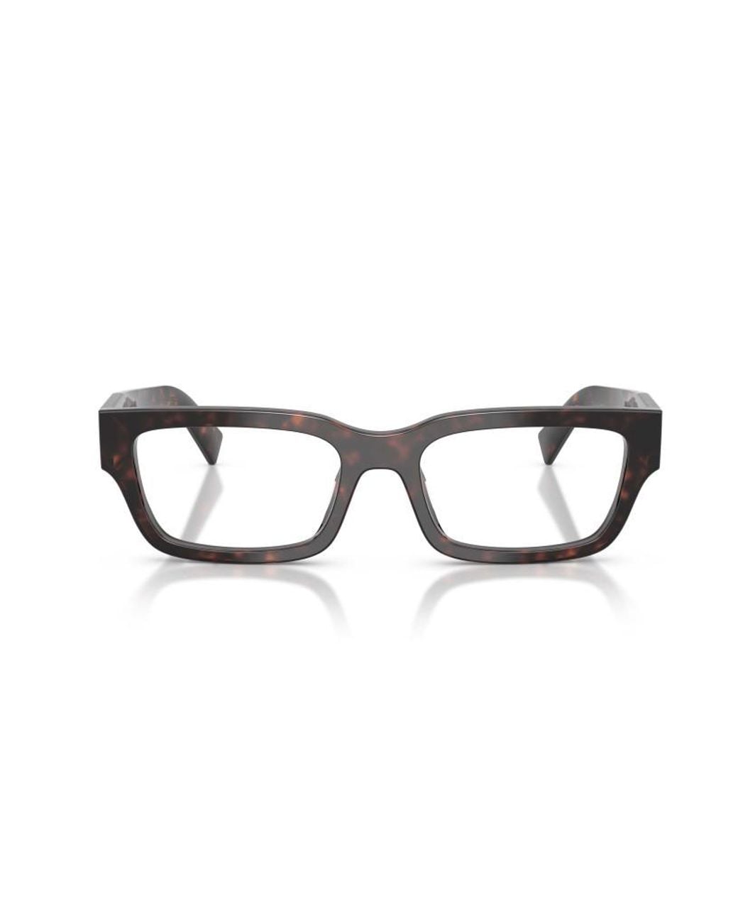 Prada Black Eyewear Rectangle Frame Glasses for men