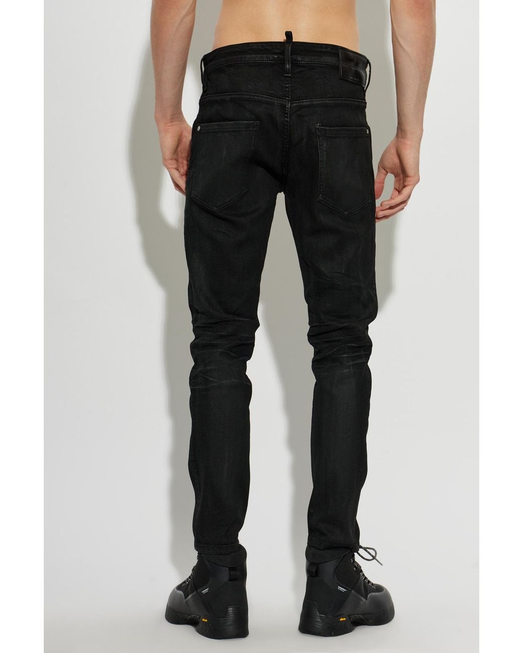 DSquared² Black Belt-Loops Jeans for men