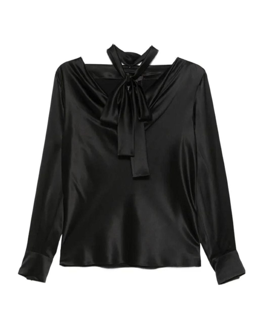Max Mara Black Draped Blouse