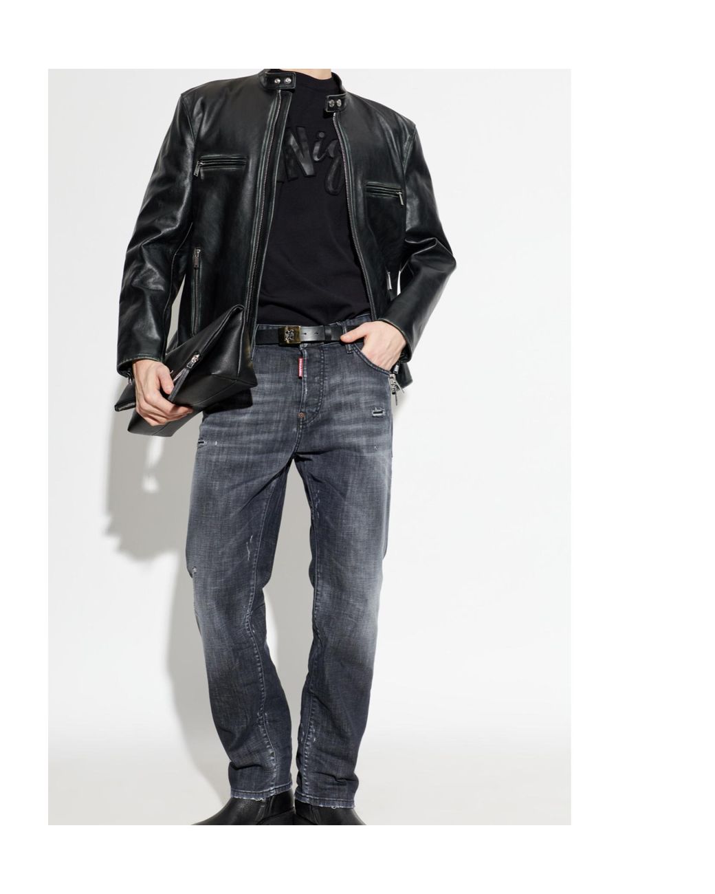 DSquared² Black Logo Patch Crewneck T-Shirt for men