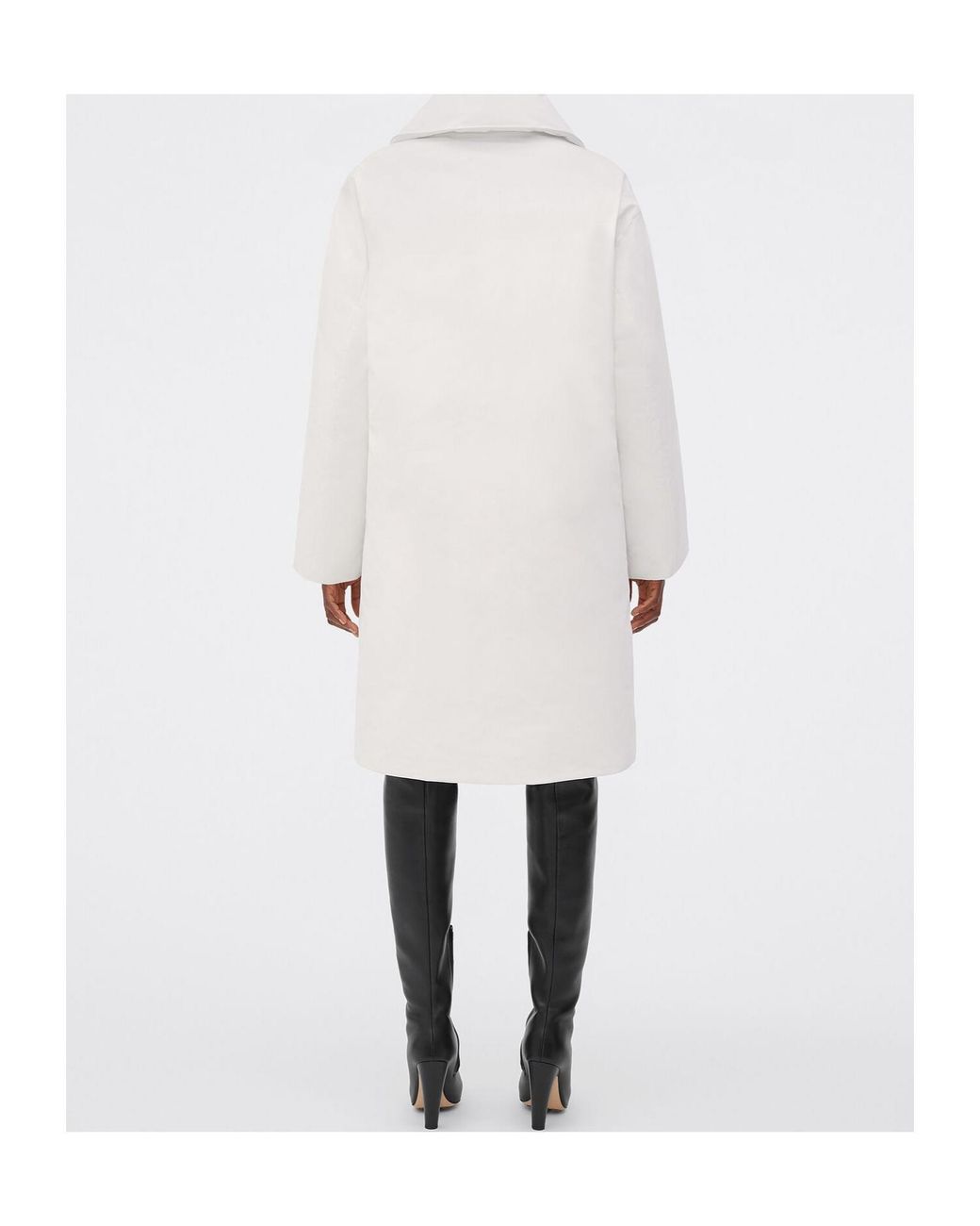 Bottega Veneta White Long Down Jacket With Belt