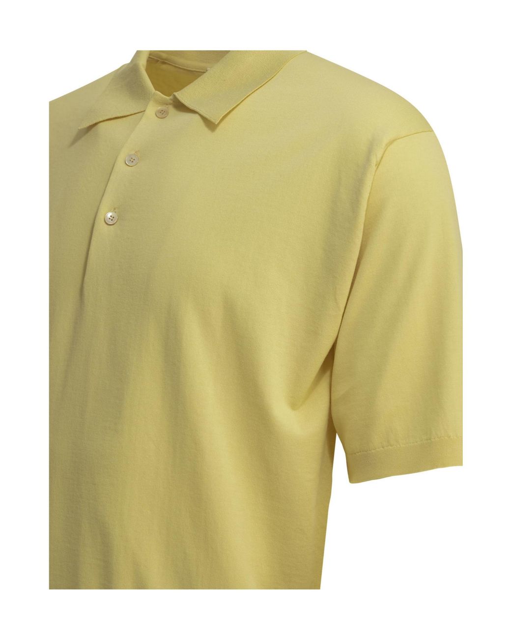 Auralee Yellow Short-Sleeve Polo Shirt for men