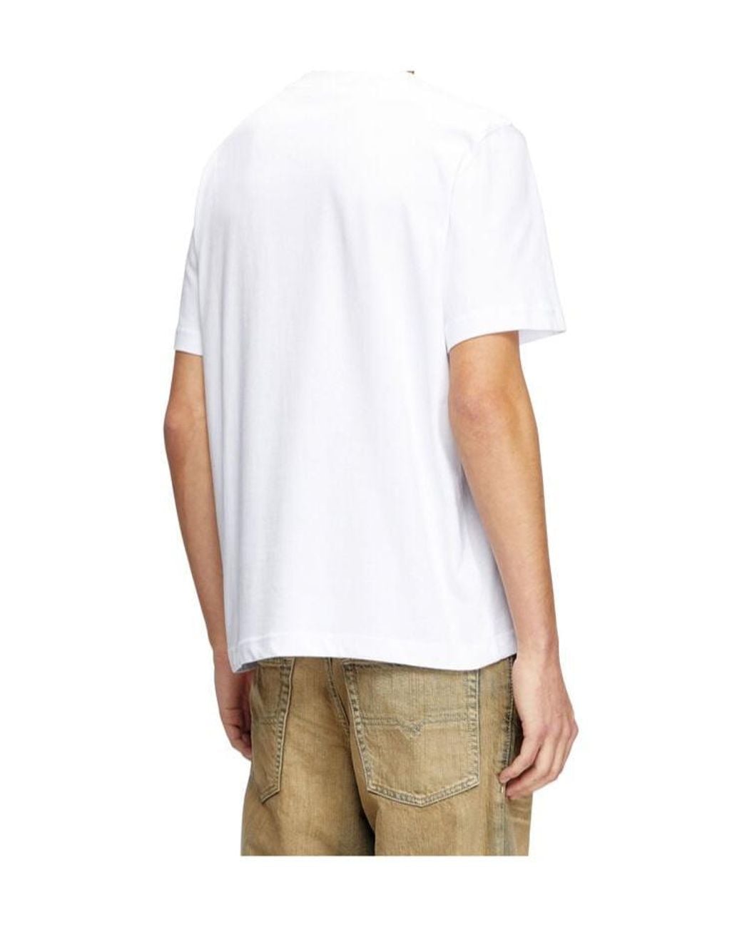 DIESEL White T-Adjust-Bigoval Embossed Oval D T-Shirt for men
