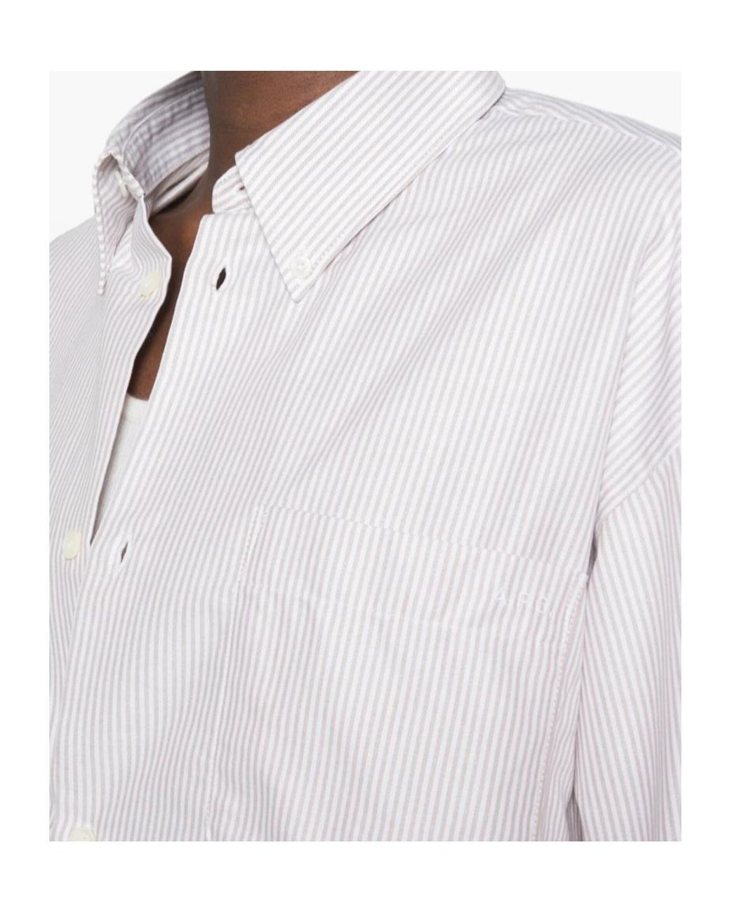 A.P.C. White Striped Shirt