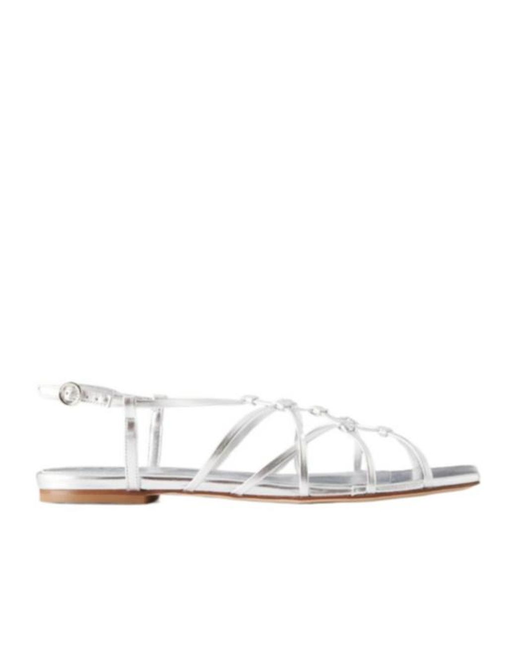 Aeyde White Leather Flat Sandals