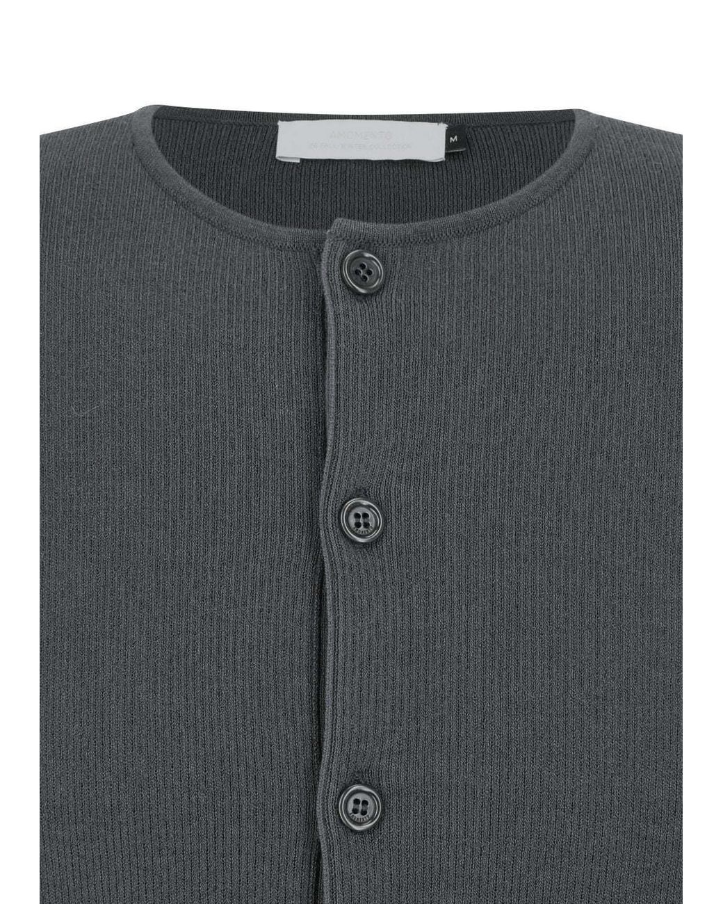 Amomento Gray Stripe Button Up Cardigan for men