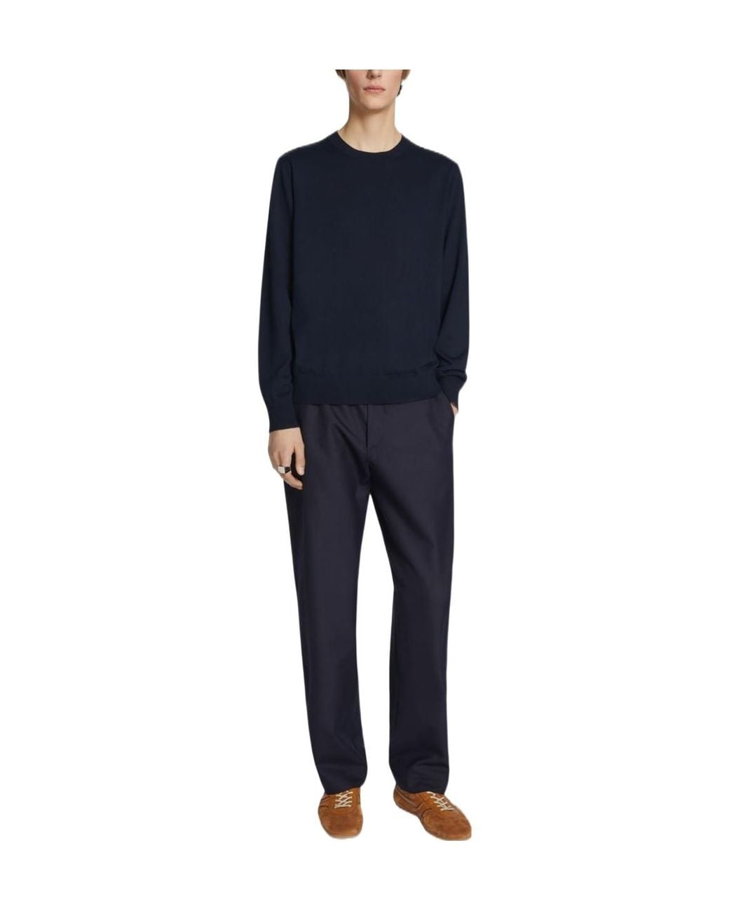 Dries Van Noten Blue Murton Crewneck Knitted Jumper for men