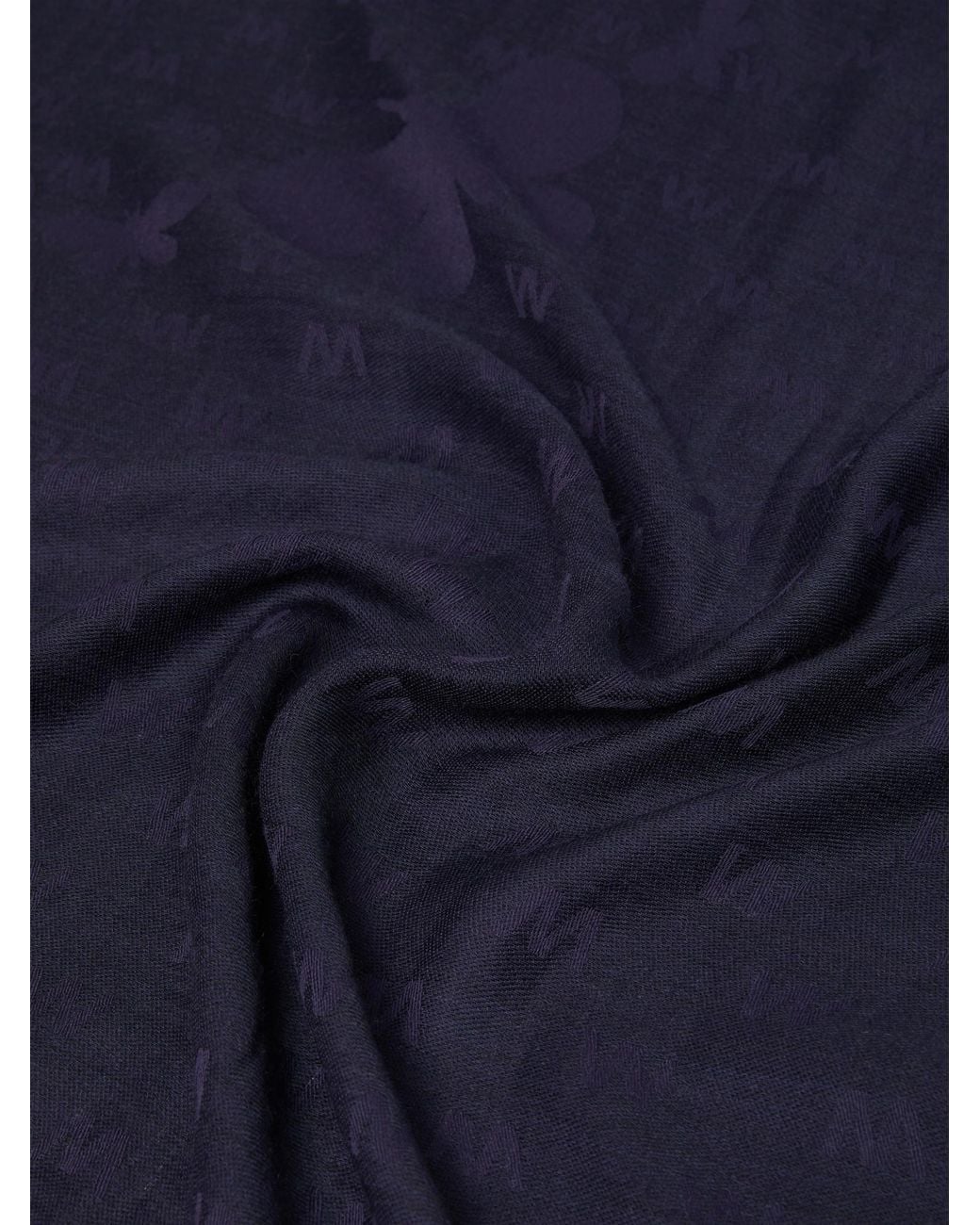 Weekend by Maxmara Blue All-Over Patterned Frayed Edge Scarf
