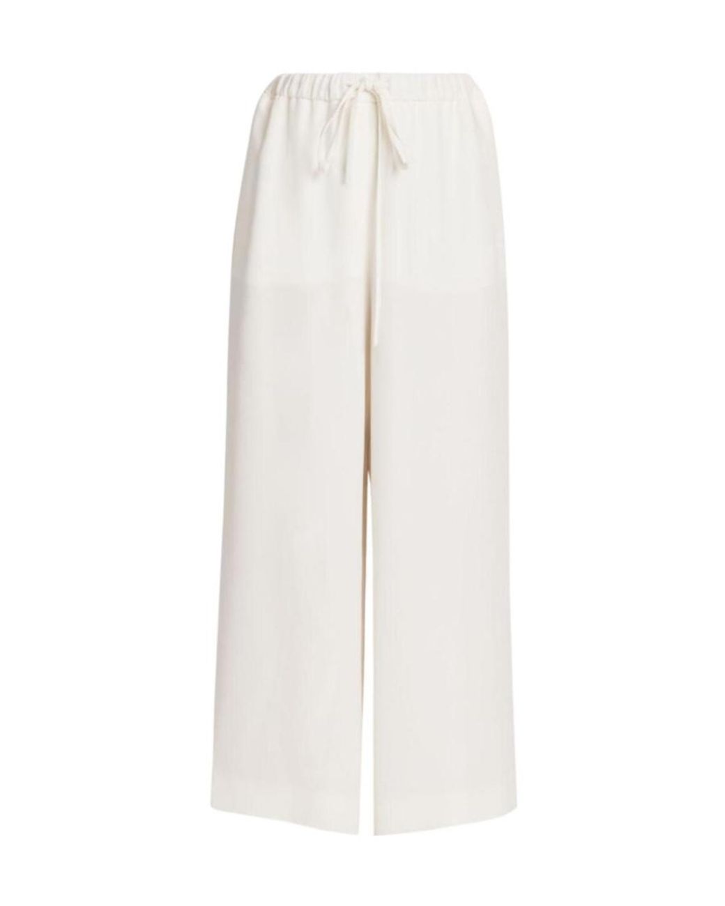 Valentino White Tied-Waist Wide-Leg Trousers