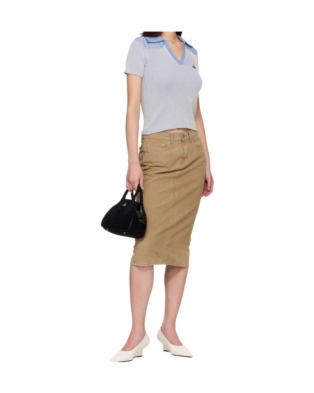 Vivienne Westwood Blue Striped Knit Polo Top