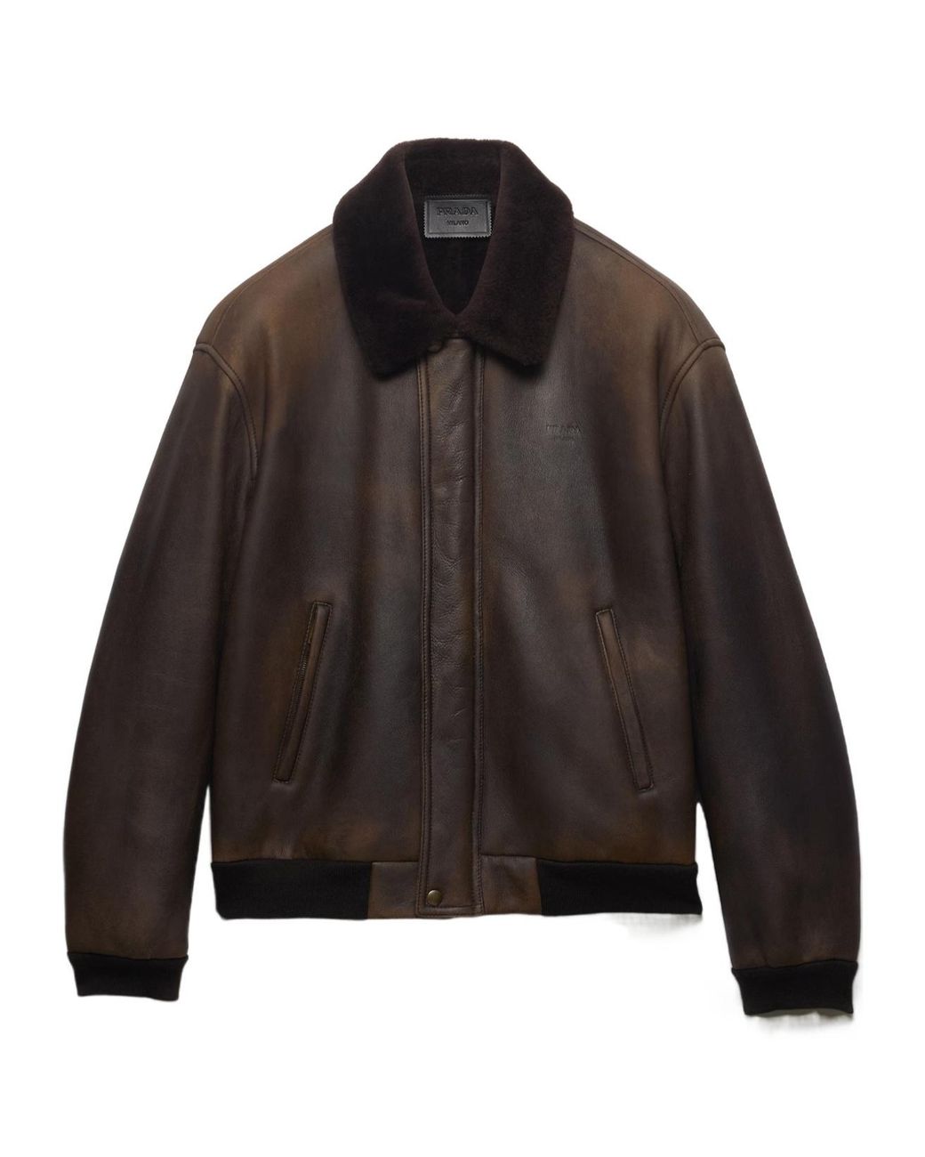 Prada Black Shearling Bomber Jacket for men