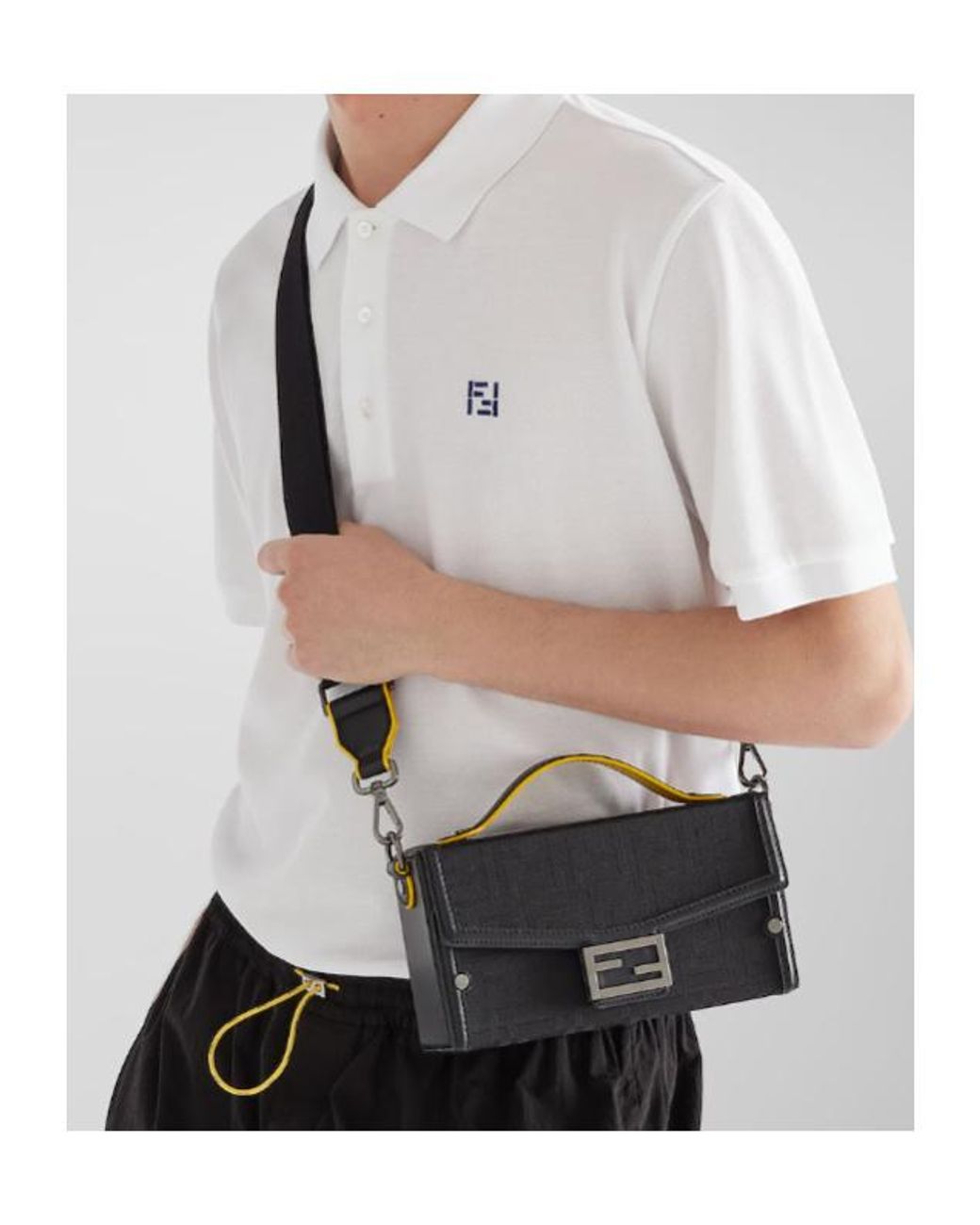 Fendi Black Soft Trunk Shoulder Bag for men