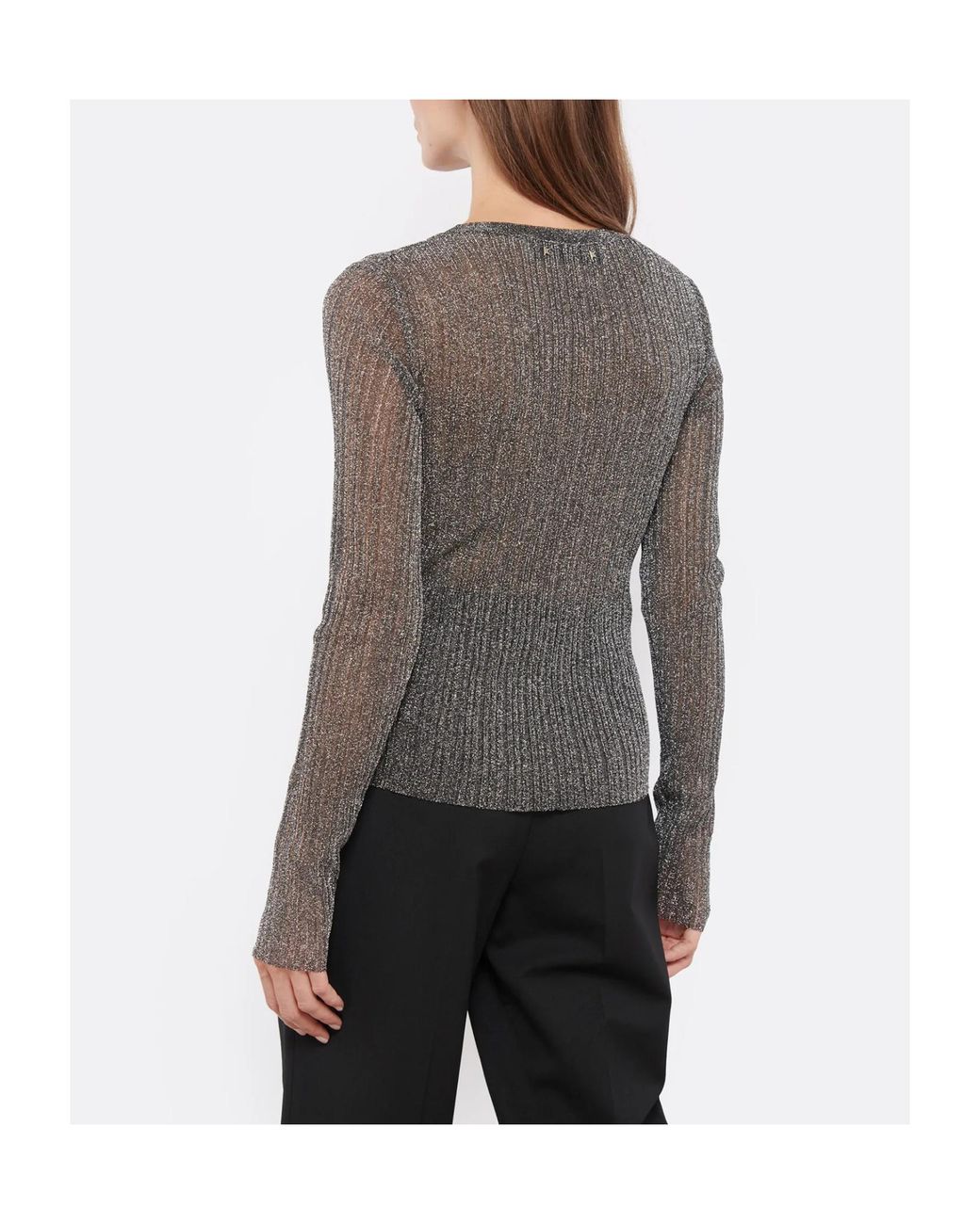Golden Goose Deluxe Brand Gray V-Neck Lurex Top