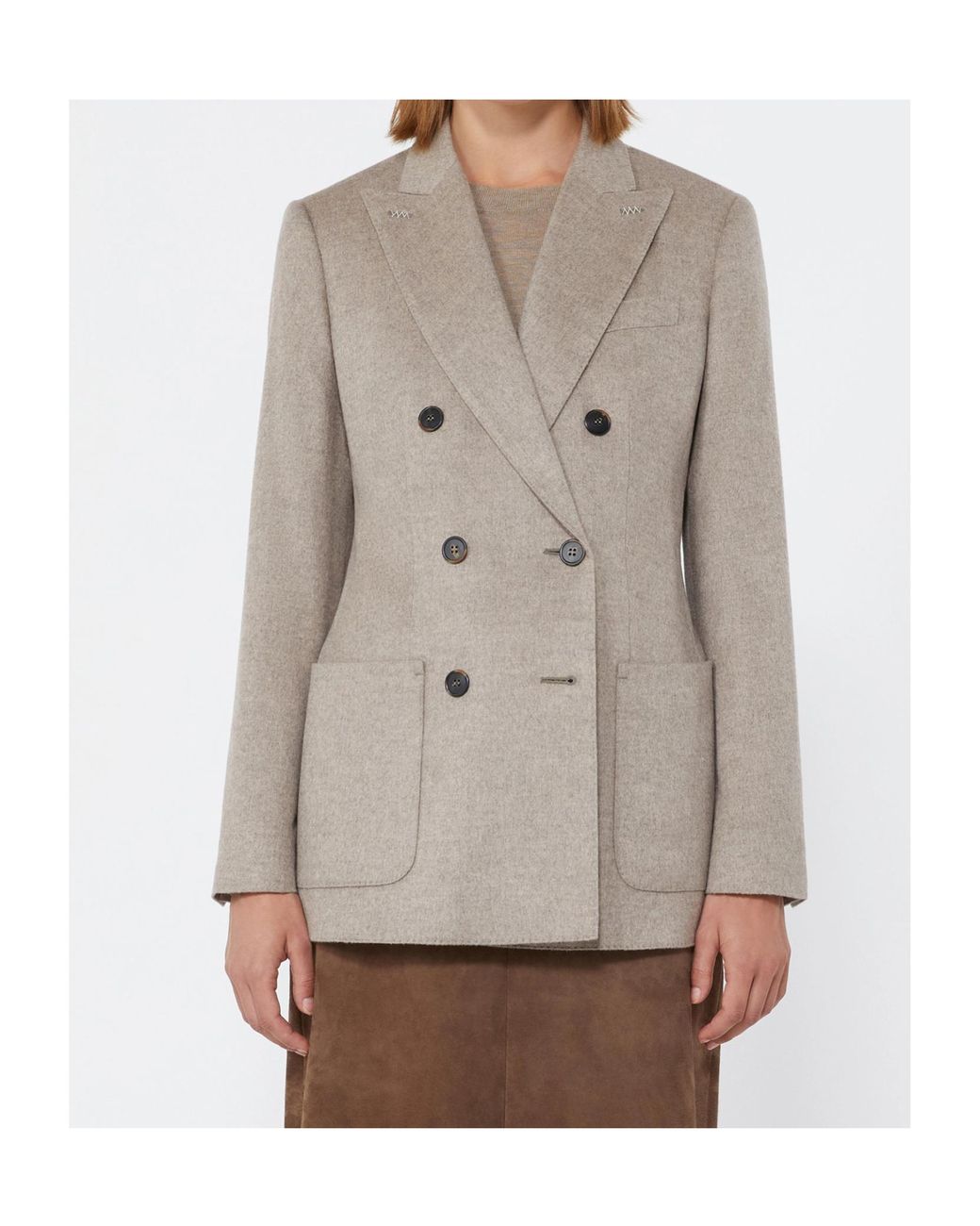 Max Mara Natural Mstvenere Double-Breasted Blazer