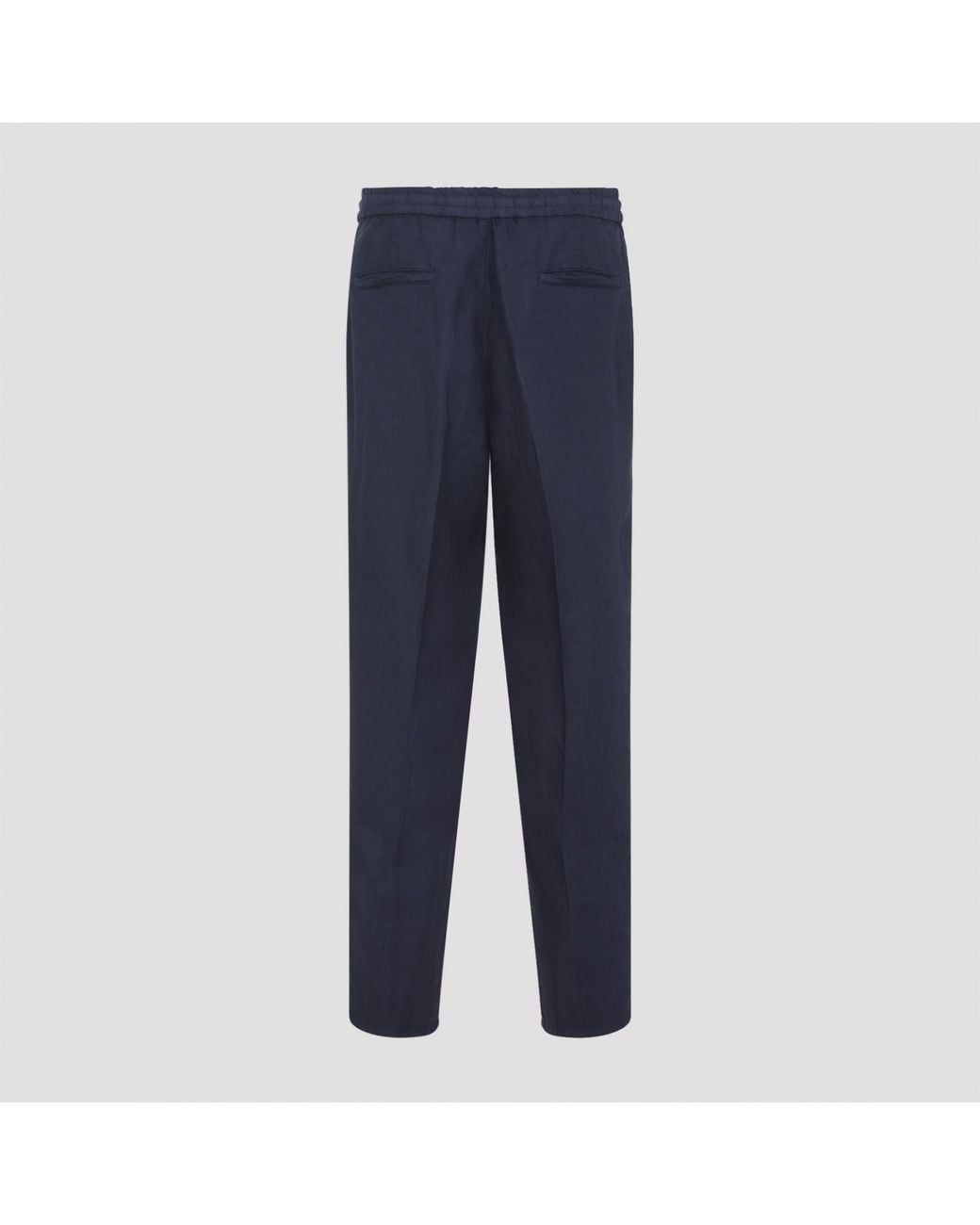 Brunello Cucinelli Blue Drawstring Tapered Pants for men