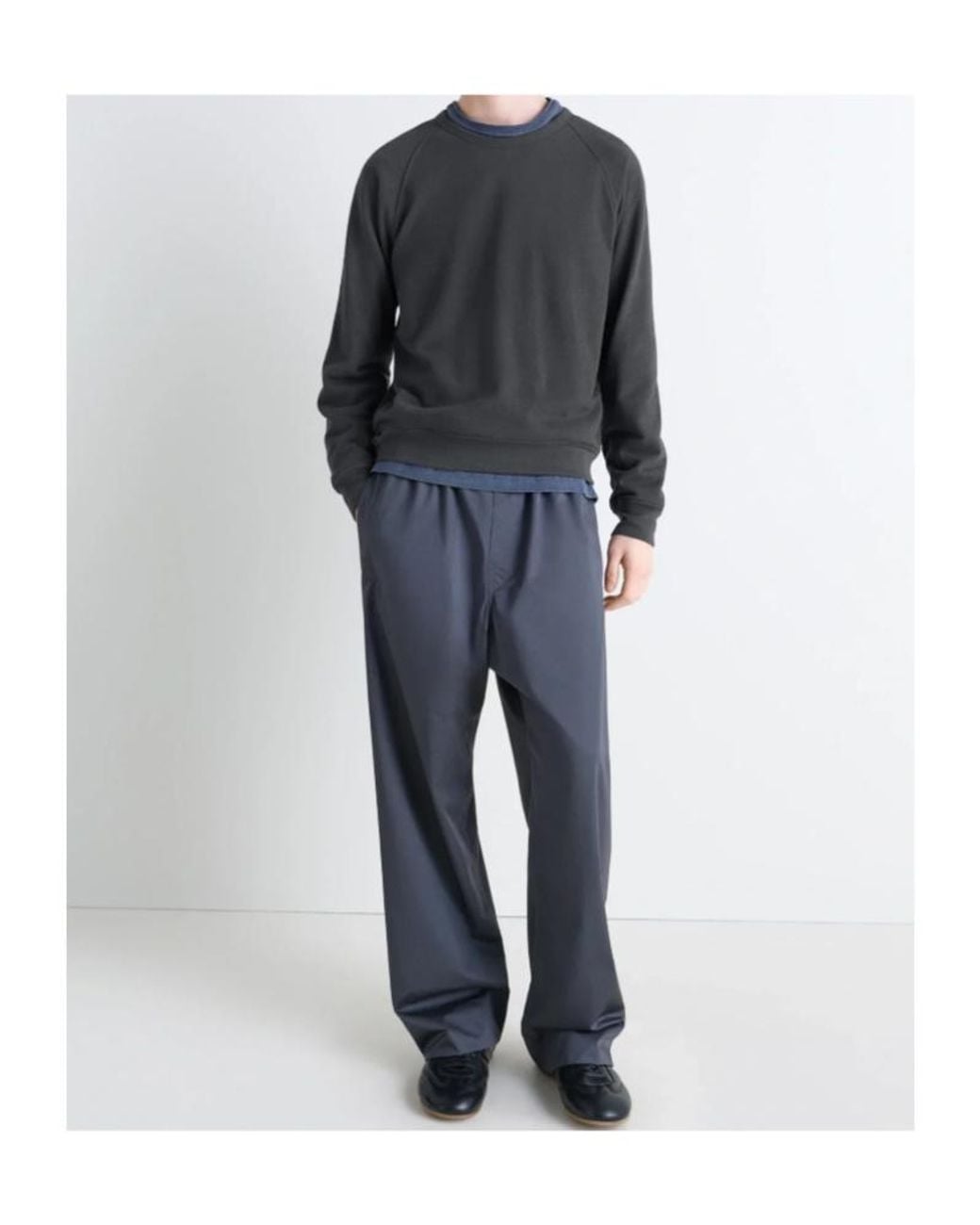 Lemaire Black Crew Neck Sweatshirt for men