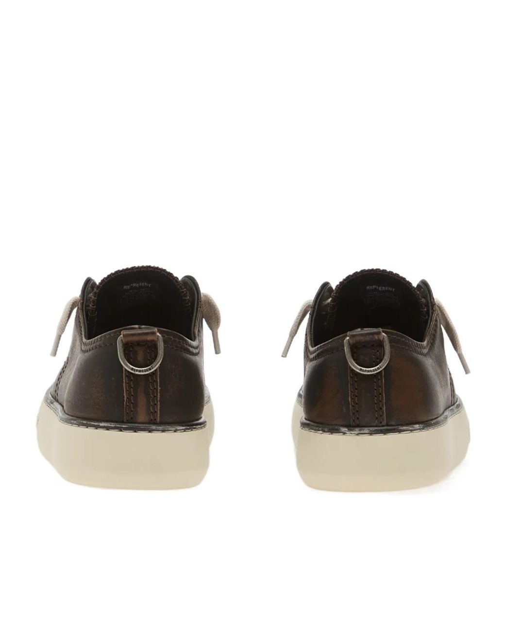 Represent Brown Rep-Cap Distressed Sneakers for men