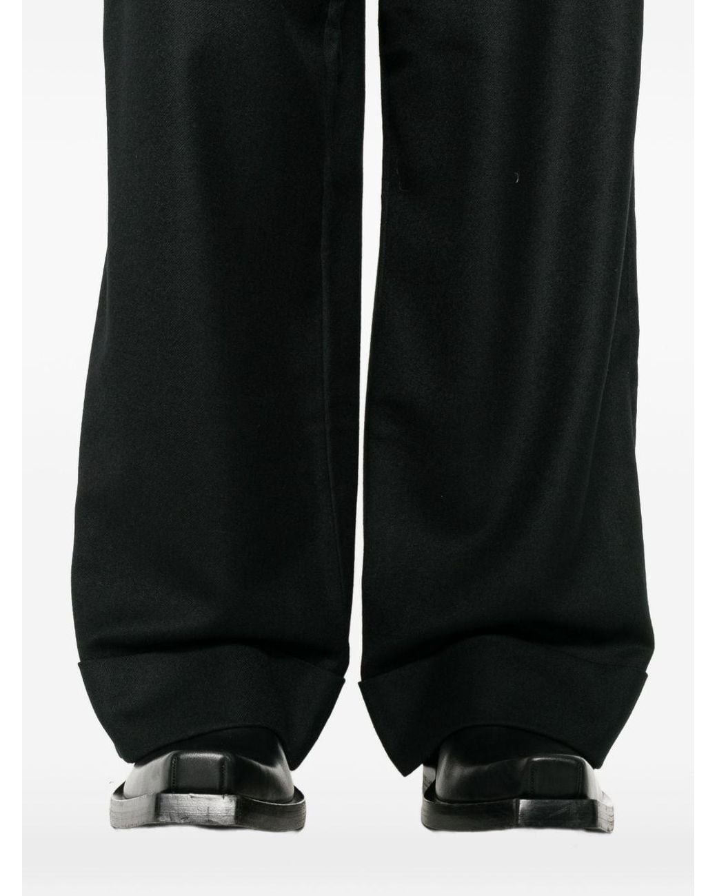 Junya Watanabe Black Pleated Wide-Leg Trousers for men
