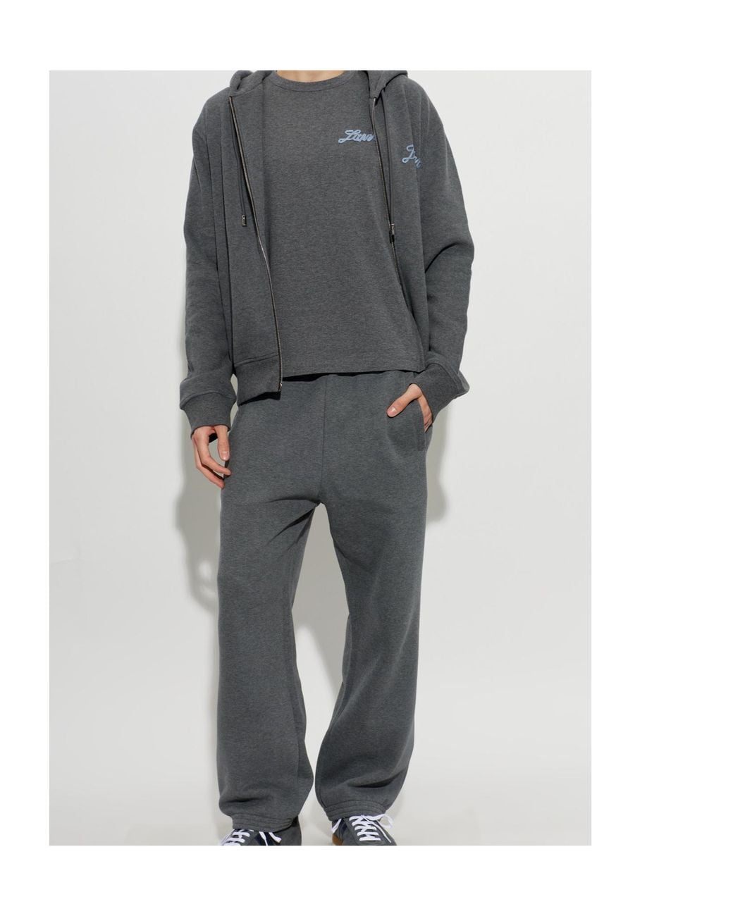 Lanvin Gray Crewneck Short-Sleeved T-Shirt for men