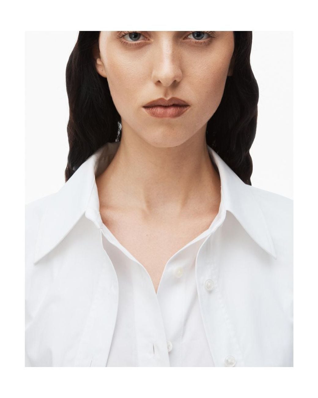 T By Alexander Wang White Layered Mini Shirtdress