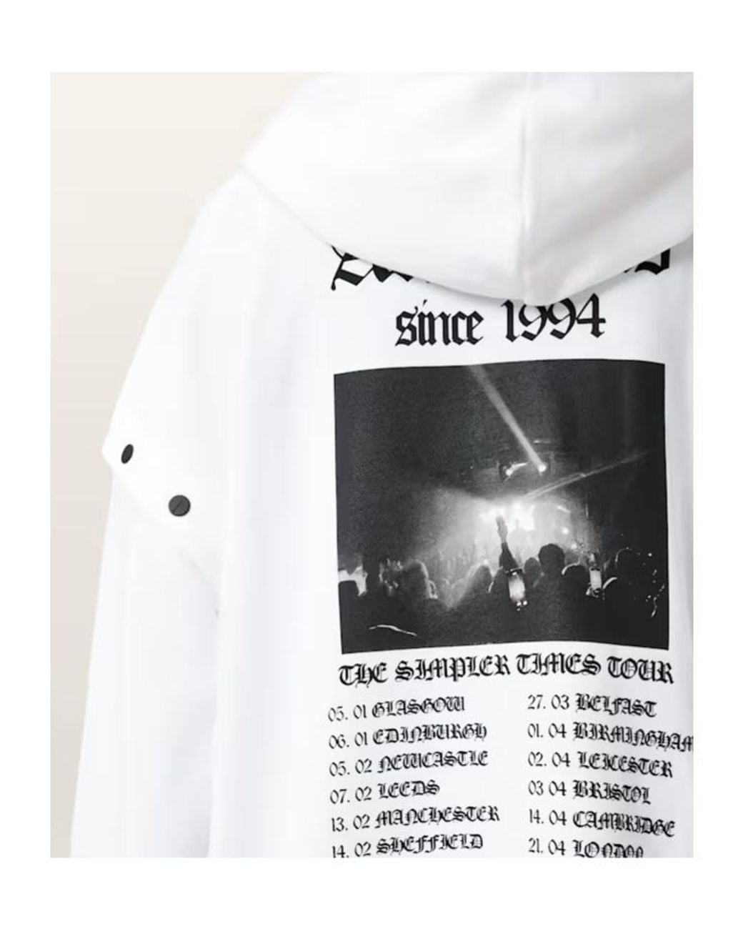 AllSaints White Gig Amphia Snap-Detail Sweatshirt