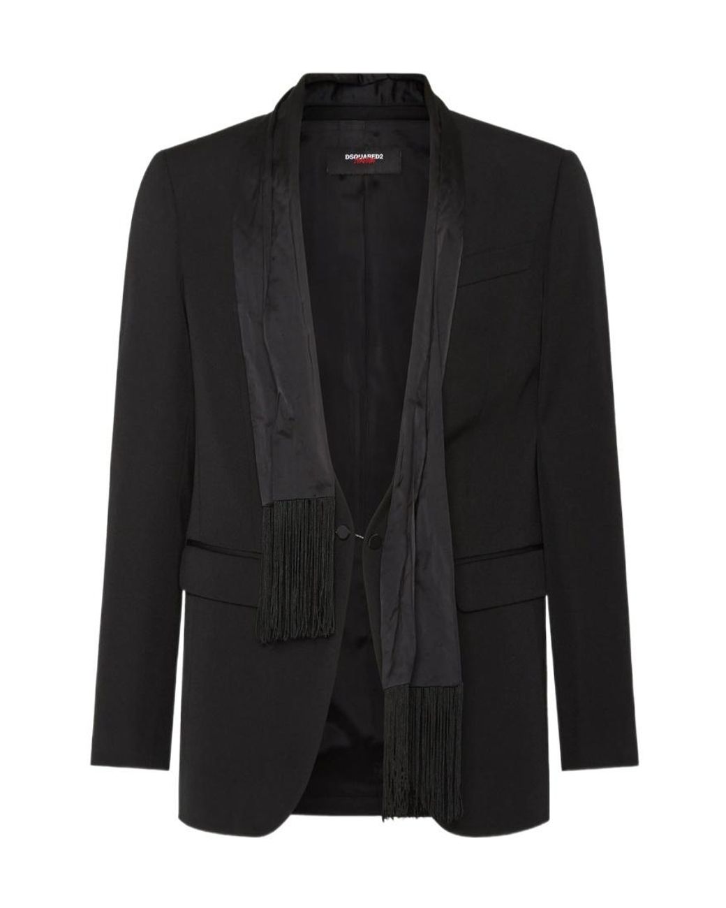 DSquared² Black X Magliano Scarf-Detailed Blazer for men