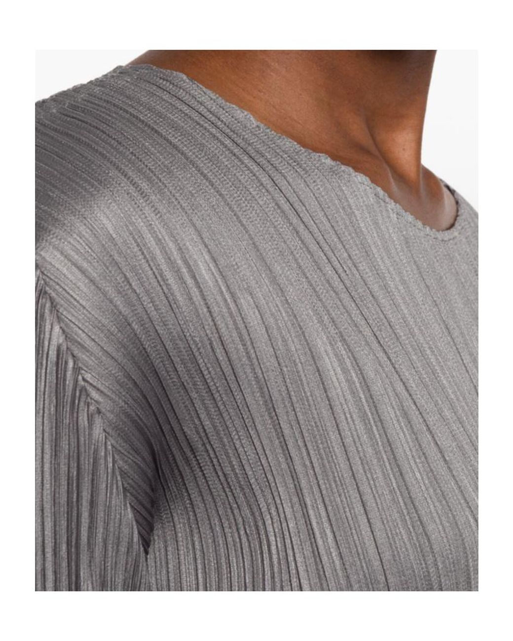 Pleats Please Issey Miyake Gray Pleated T-Shirt