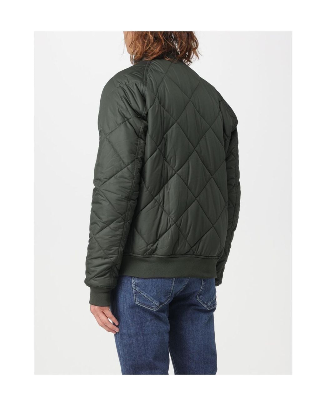 Barbour Gray Logo Patch Zip-Up Padded Jacket for men
