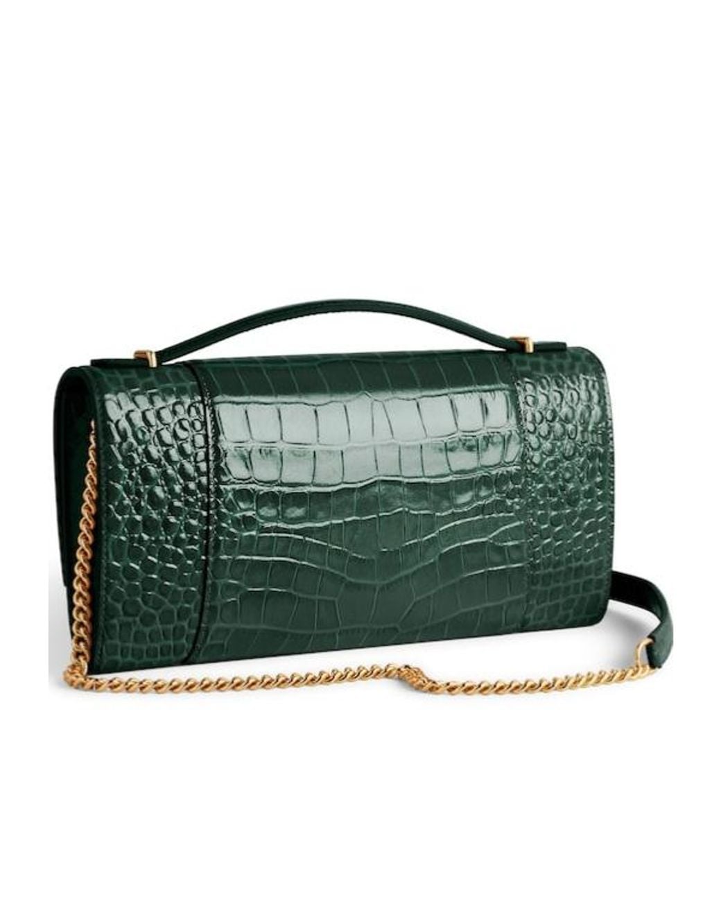 Balenciaga Green Hourglass Pochette With Chain
