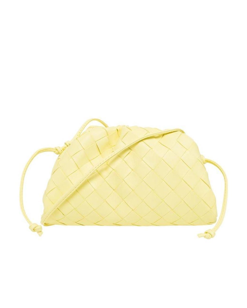 Bottega Veneta Yellow Logo Knitted Clutch
